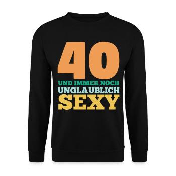 Vierzig 40 Jahre Vierzigster Geburtstag - Unisex Pullover - Schwarz - Vorne - Alina (178cm) & Michal (187cm)
