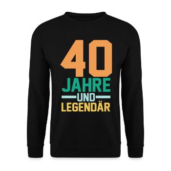 Vierzig 40 Jahre Vierzigster Geburtstag - Unisex Pullover - Schwarz - Vorne - Alina (178cm) & Michal (187cm)