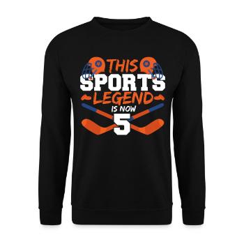 This sports legend is now 5, hockey game 5. - Unisex Sweatshirt - black - Front - Alina (178cm) & Michal (187cm)