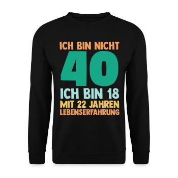 Vierzig 40 Jahre Vierzigster Geburtstag - Unisex Pullover - Schwarz - Vorne - Alina (178cm) & Michal (187cm)