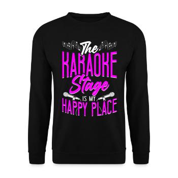 Karaoke Singer The Karaoke Stage - Unisex Pullover - Schwarz - Vorne - Alina (178cm) & Michal (187cm)