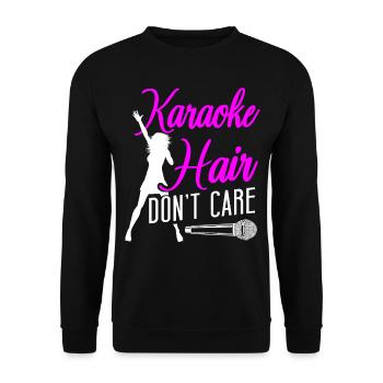 Karaoké Chanteur Karaoké Cheveux Ne pas - Sweat-shirt Unisexe - noir - Devant - Alina (178cm) & Michal (187cm)