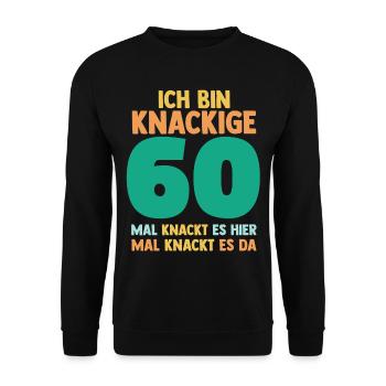 Sechszig 60 Jahre Sechszehnter Geburtstag - Unisex Pullover - Schwarz - Vorne - Alina (178cm) & Michal (187cm)