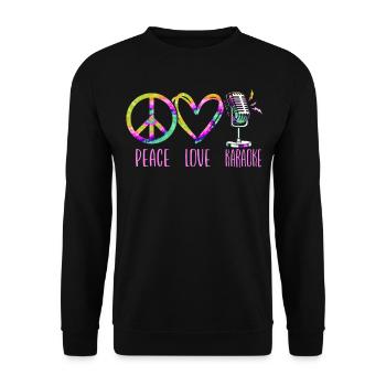 Karaoke Singer Retro Tie Dye Peace - Unisex Sweatshirt - black - Front - Alina (178cm) & Michal (187cm)