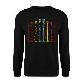 Karaoke Singer Microphone Vocalist - Unisex Pullover - Schwarz - Vorne - Alina (178cm) & Michal (187cm)