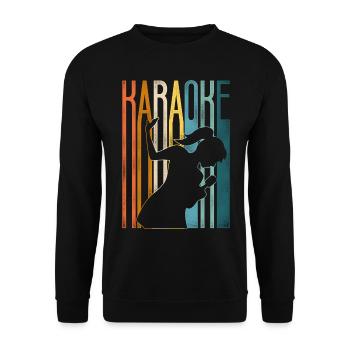 Karaoké Chanteur Rétro Vintage - Sweat-shirt Unisexe - noir - Devant - Alina (178cm) & Michal (187cm)