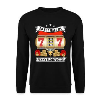 Kasino Glücksspiel Spielautomat Kartenspiel - Unisex Pullover - Schwarz - Vorne - Alina (178cm) & Michal (187cm)