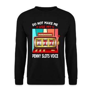 Kasino Glücksspiel Spielautomat Kartenspiel - Unisex Pullover - Schwarz - Vorne - Alina (178cm) & Michal (187cm)