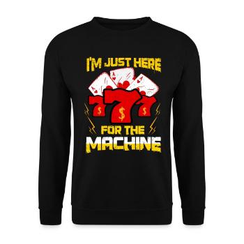 Kasino Glücksspiel Spielautomat Kartenspiel - Unisex Pullover - Schwarz - Vorne - Alina (178cm) & Michal (187cm)