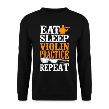 Violin Violinist Vintage Eat Sleep - Unisex Sweatshirt - black - Front - Alina (178cm) & Michal (187cm)