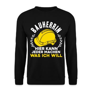 Bauherrin - Unisex Pullover - Schwarz - Vorne - Alina (178cm) & Michal (187cm)