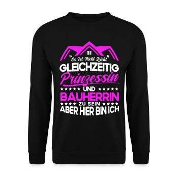 Bauherrin - Unisex Pullover - Schwarz - Vorne - Alina (178cm) & Michal (187cm)