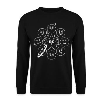 Amateur d’astronomie Planète du système solaire - Drôle de planète - Sweat-shirt Unisexe - noir - Devant - Alina (178cm) & Michal (187cm)