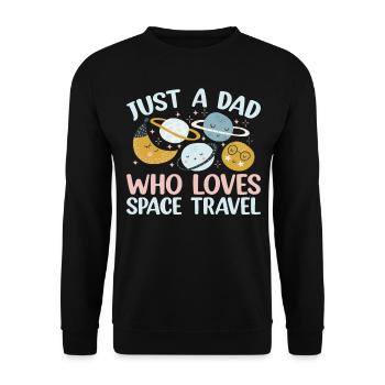Aerospace Daddy - Just A Dad Who Loves Space Trave - Unisex Pullover - Schwarz - Vorne - Alina (178cm) & Michal (187cm)