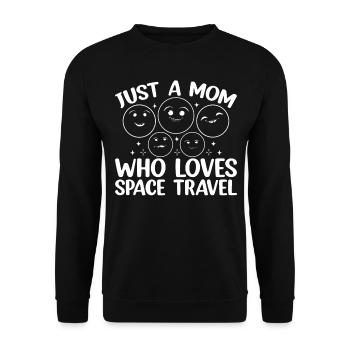 Juste une maman qui aime les voyages dans l’espace - Aerospace Astr - Sweat-shirt Unisexe - noir - Devant - Alina (178cm) & Michal (187cm)