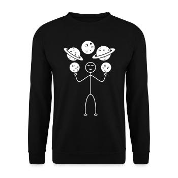 Voyage spatial Aérospatiale Planètes Jonglage Bâton Figu - Sweat-shirt Unisexe - noir - Devant - Alina (178cm) & Michal (187cm)