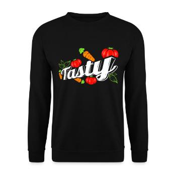 Vegetables Are Tasty - Vegetarians And Vegan - Unisex Pullover - Schwarz - Vorne - Alina (178cm) & Michal (187cm)