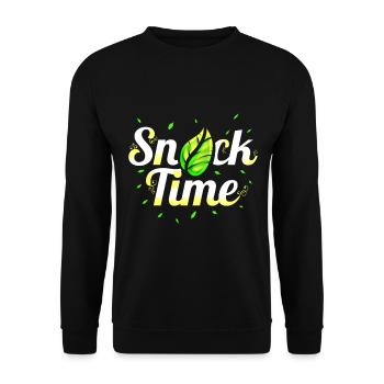 Veggie Snack Time - Vegetarian And Vegan - Unisex Pullover - Schwarz - Vorne - Alina (178cm) & Michal (187cm)