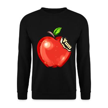 Les pommes sont savoureuses - Yum dit que le végétarien et - Sweat-shirt Unisexe - noir - Devant - Alina (178cm) & Michal (187cm)
