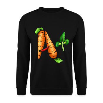 Veggies Will get You An A Plus If You Are - Unisex Sweatshirt - black - Front - Alina (178cm) & Michal (187cm)