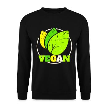 Logo Green Leaves pour végétarien et végétalien - Sweat-shirt Unisexe - noir - Devant - Alina (178cm) & Michal (187cm)