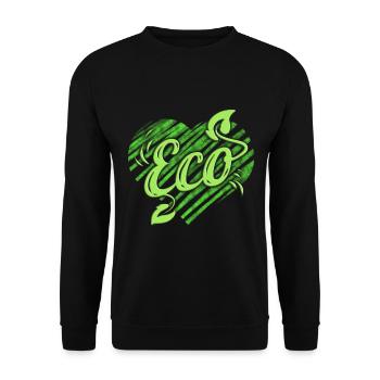 Green Leaves Logo Eco For Vegetarians And Vegan - Unisex Sweatshirt - black - Front - Alina (178cm) & Michal (187cm)