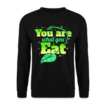 You Are What You Eat, Veggies Vegetarians Go Vegan - Unisex Sweatshirt - black - Front - Alina (178cm) & Michal (187cm)