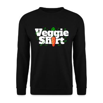 C’est mon t-shirt végétarien - Carotte végétarien - Go - Sweat-shirt Unisexe - noir - Devant - Alina (178cm) & Michal (187cm)