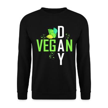 Aujourd’hui est ma journée végétalienne, devenez végétalien - Sweat-shirt Unisexe - noir - Devant - Alina (178cm) & Michal (187cm)