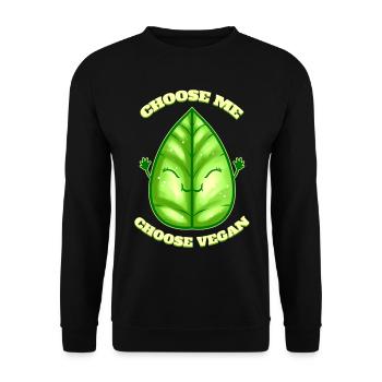 Choose Veggies, Choose Vegan - Unisex Sweatshirt - black - Front - Alina (178cm) & Michal (187cm)