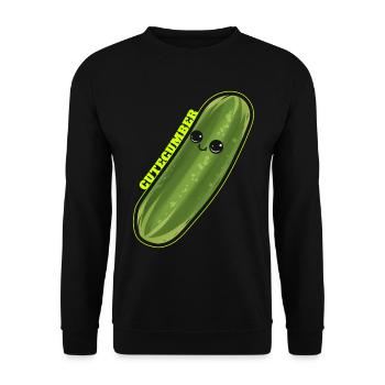 Kawaii Pickle Cute Cucumber Is A Cutecumber - Go - Sweat-shirt Unisexe - noir - Devant - Alina (178cm) & Michal (187cm)