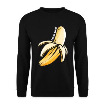 Je me sens bien - Je pele une bonne banane - Végétarien et - Sweat-shirt Unisexe - noir - Devant - Alina (178cm) & Michal (187cm)