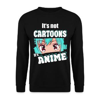 Anime It's Not Cartoon - Unisex Pullover - Schwarz - Vorne - Alina (178cm) & Michal (187cm)