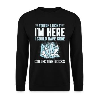 Rockhound Rock Collectors Minéraux Pierres précieuses - Sweat-shirt Unisexe - noir - Devant - Alina (178cm) & Michal (187cm)