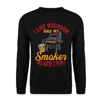 J’aime Bourbon Whisky Smoker Grill Bbq Griller - Sweat-shirt Unisexe - noir - Devant - Alina (178cm) & Michal (187cm)