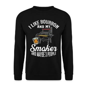 J’aime Bourbon Whisky Smoker Grill Bbq Griller - Sweat-shirt Unisexe - noir - Devant - Alina (178cm) & Michal (187cm)
