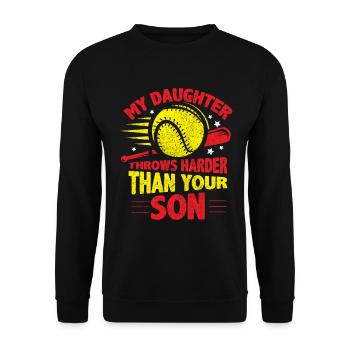 Ma fille lance le baseball plus fort que votre fils - Sweat-shirt Unisexe - noir - Devant - Alina (178cm) & Michal (187cm)