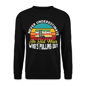 Camping Familial Camp Camping Caravane Camping-car - Sweat-shirt Unisexe - noir - Devant - Alina (178cm) & Michal (187cm)