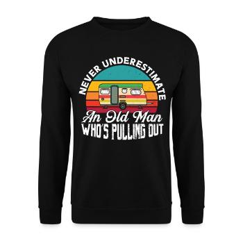 Camping Familial Camp Camping Caravane Camping-car - Sweat-shirt Unisexe - noir - Devant - Alina (178cm) & Michal (187cm)