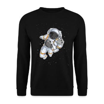 Astronaut Weltraum Schach Figur Dame Nerd - Unisex Pullover - Schwarz - Vorne - Alina (178cm) & Michal (187cm)