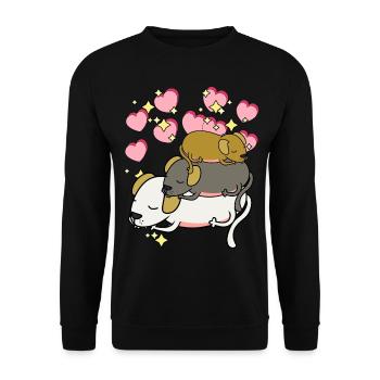 Bonne nuit les chiens dorment des cœurs d’étoiles de rêve - Sweat-shirt Unisexe - noir - Devant - Alina (178cm) & Michal (187cm)