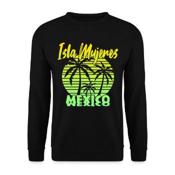 Isla Mujeres Mexico - Unisex Sweatshirt - black - Front - Alina (178cm) & Michal (187cm)