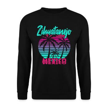 Zihuatanejo Mexico - Unisex Pullover - Schwarz - Vorne - Alina (178cm) & Michal (187cm)