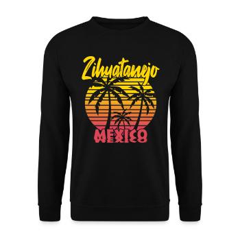 Zihuatanejo Mexico - Unisex Pullover - Schwarz - Vorne - Alina (178cm) & Michal (187cm)