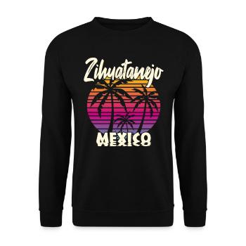 Zihuatanejo Mexico - Unisex Pullover - Schwarz - Vorne - Alina (178cm) & Michal (187cm)