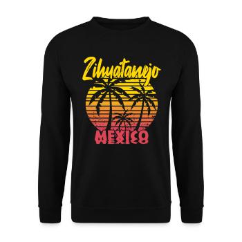 Zihuatanejo Mexico - Unisex Pullover - Schwarz - Vorne - Alina (178cm) & Michal (187cm)