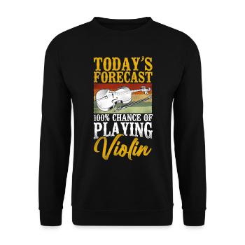 Violin Violinist Vintage Retro - Unisex Pullover - Schwarz - Vorne - Alina (178cm) & Michal (187cm)