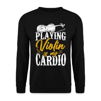 Violin Violinist Vintage Playing - Unisex Pullover - Schwarz - Vorne - Alina (178cm) & Michal (187cm)