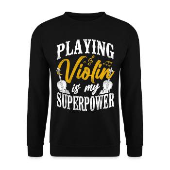 Violin Violinist Vintage Playing - Unisex Pullover - Schwarz - Vorne - Alina (178cm) & Michal (187cm)