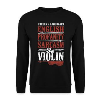 Violon Violoniste Vintage I Speak 4 - Sweat-shirt Unisexe - noir - Devant - Alina (178cm) & Michal (187cm)
